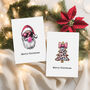 Cool Pink Christmas Card Pack Four, thumbnail 1 of 3