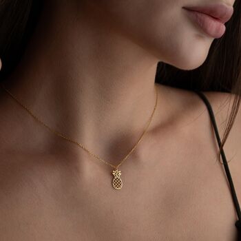 Sterling Silver Pineapple Necklace, 2 of 10