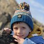 Kids Fjord Nordic Knit Reflective Super Bobble Hat, thumbnail 1 of 4