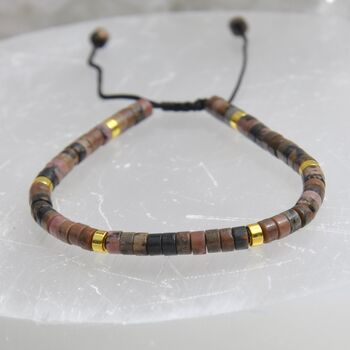 Gemstone Boho Beaded Adjustable Friendship Bracelet, 3 of 9