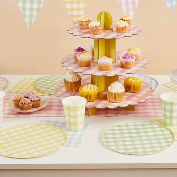Pastel Gingham Paper Plates, 8 of 11