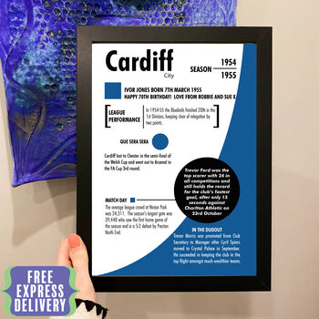 Personalised Season Print Gift For Cardiff City Fans, 2 of 6
