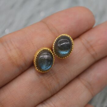 Labradorite Sterling Silver Stud Earrings, 8 of 8