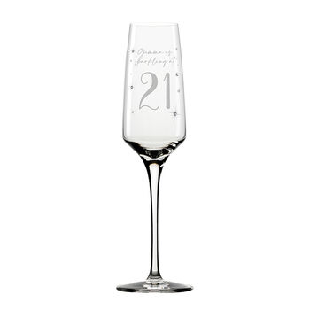 Personalised 21st Birthday Diamante Embellished Champagne Flute, 3 of 9