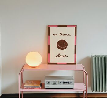No Drama Smile Wall Art Print Colourful Home Decor, 9 of 10