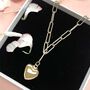 Delight Puffy Heart Gold Plated Long Pendant Necklace, thumbnail 5 of 5