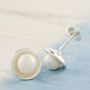 Silver Pearl Stud Earrings, thumbnail 6 of 8