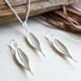 Sterling Silver Lanceolate Leaf Necklace, thumbnail 4 of 6