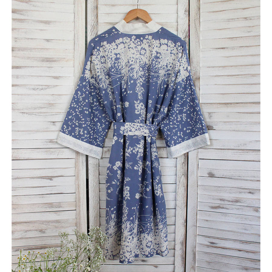 Dusk Kimono Dressing Gown One Left By Verry Kerry | notonthehighstreet.com