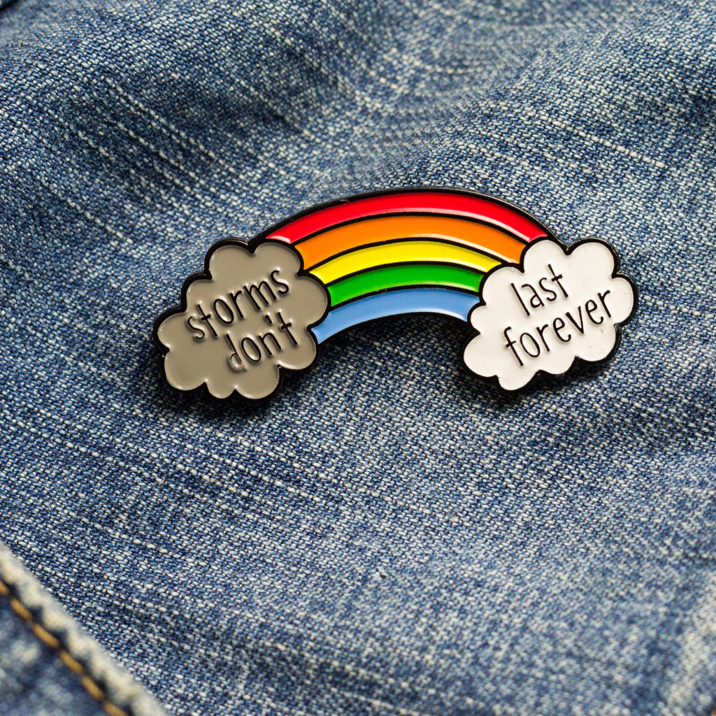 Storms Don't Last Forever Rainbow Enamel Pin, 1 of 8