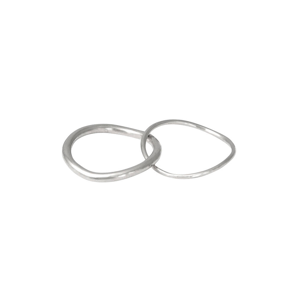 Sterling Silver Double Ring By DOSE of ROSE Jewellery