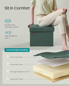 Compact Foldable Ottoman Footrest With Storage, 4 of 10