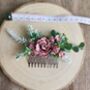 Dusky Pink Flower Wedding Hair Comb, thumbnail 2 of 4