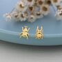 Mismatched Stag Beetle Stud Earrings In Sterling Silver, thumbnail 5 of 12