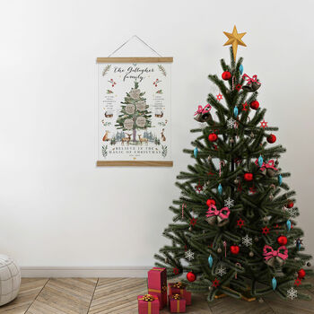 Personalised Christmas Family Tree Fabric Print, 6 of 7