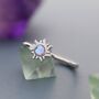Sterling Silver Moonstone Sun Open Ring, thumbnail 7 of 12