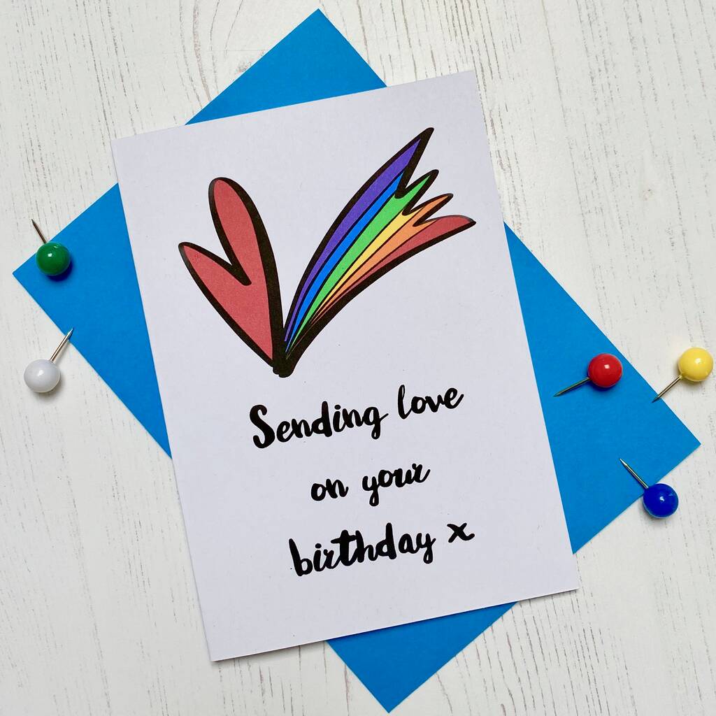 Rainbow Heart Birthday Card By Adam Regester Design ...