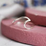 Solid Yellow Gold Wave Ring, thumbnail 2 of 6