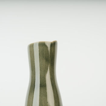 Handmade Stoneware Dark Green Bud Vase For Flowers, 2 of 4