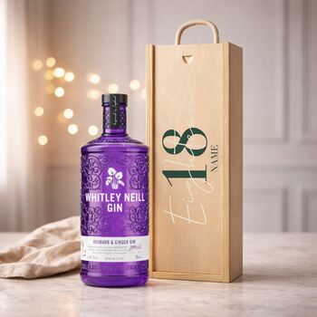 Personalised 18th Birthday Gin Gift Set With Custom Lid, 6 of 11
