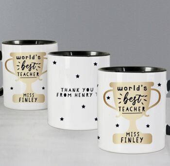 Personalised World's Best Teacher Trophy Mug, 2 of 4