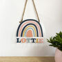 Muted Rainbow Hanging Room Sign, thumbnail 1 of 7