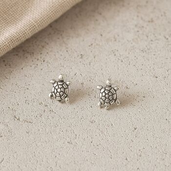Sterling Silver Turtle Stud Earrings, 2 of 3