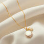 Pearl 30th Wedding Anniversary Initial Necklace In Gold Vermeil, thumbnail 1 of 7