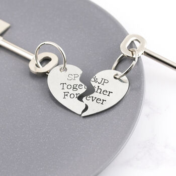 Personalised Couples Gift Together Forever Keyring, 5 of 6