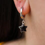 Black Onyx Star Hoop Earrings, thumbnail 2 of 10