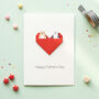 Personalised Cat Father's Day Origami Heart Card, thumbnail 1 of 7