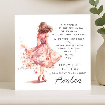 Sentimental 18th Custom Birthday Card For Daughter, 7 of 8