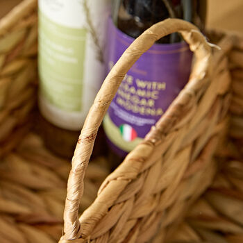 Double Compartment Woven Wicker Basket, 4 of 5