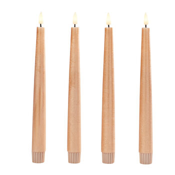 Set Of Four Copper Tru Glow LED Taper Candles, 3 of 3