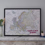 Personalised Fabric Europe Map Notice Board, thumbnail 2 of 6