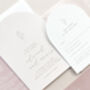 Anais Pink Floral Arch Wedding Invitations, thumbnail 3 of 5