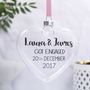 Personalised Engagement Flat Heart Bauble, thumbnail 2 of 7