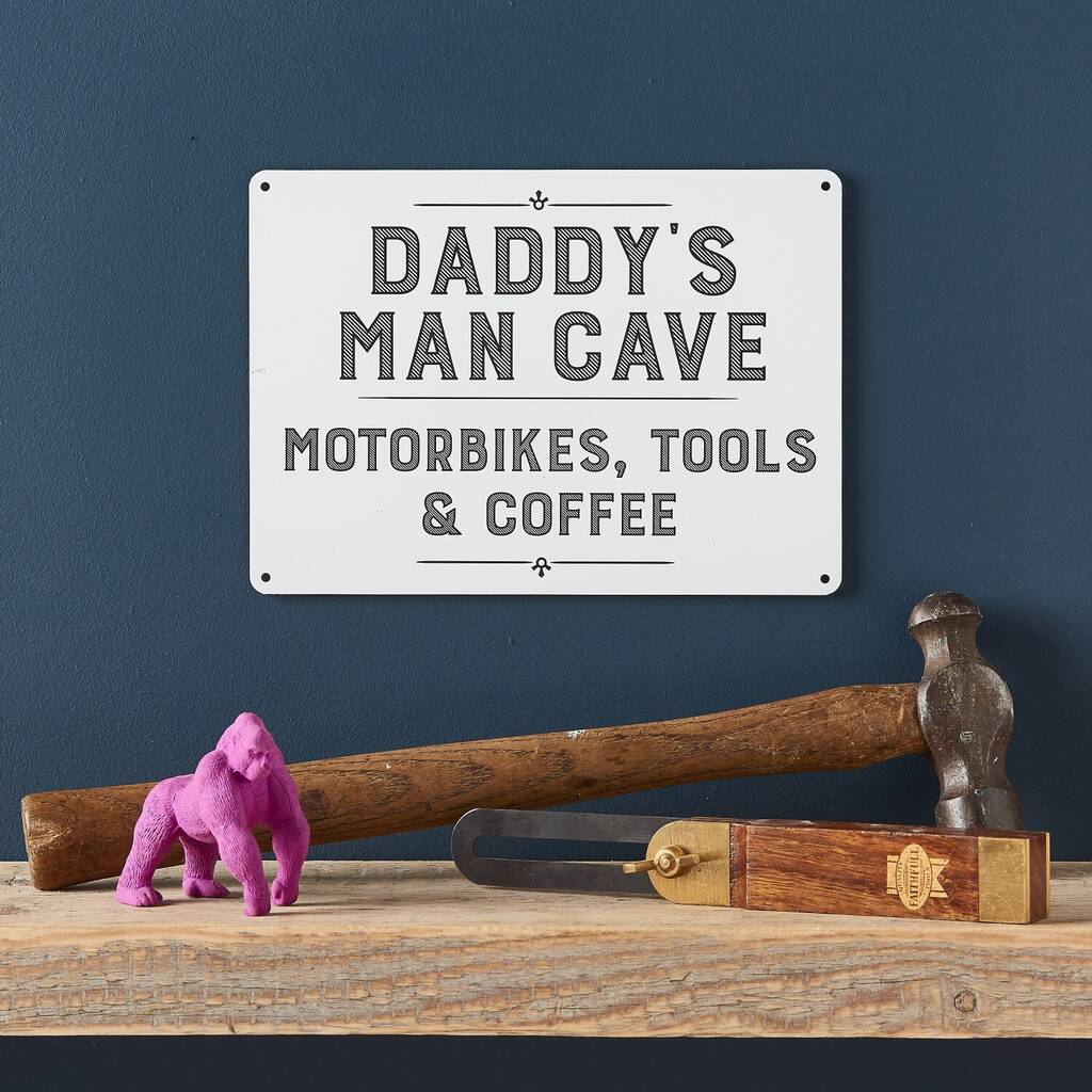 Personalised Man Cave Sign For Dad, 1 of 4