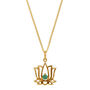 Lotus Flower Green Onyx Gold Vermeil Necklace, thumbnail 4 of 7