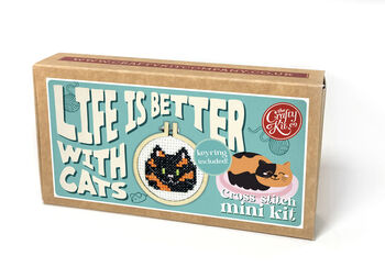 Life Is Better With Cats Mini Matchbox Cross Stitch Kit, 9 of 12
