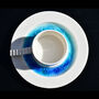 Sculptural Castle Porcelain Cup And Glass Saucer, thumbnail 3 of 6