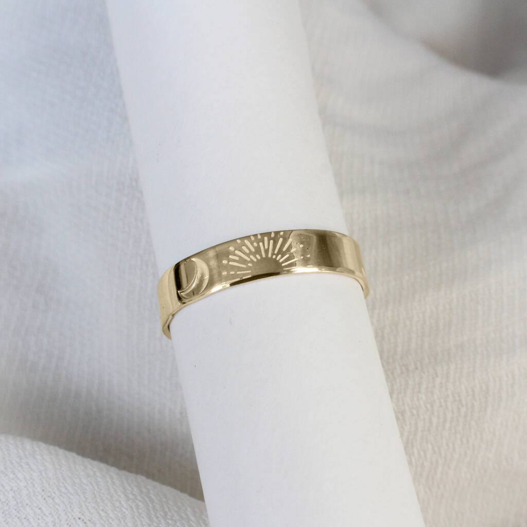 Sun And Moon Chunky Ring Silver Or 9ct Gold, 1 of 8