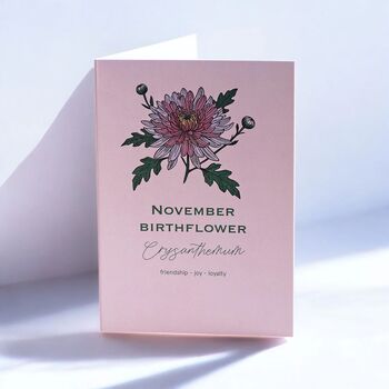 November Birth Flower Crysanthemum Card, 2 of 2