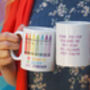 'Rainbow Crayons' Personalised Teacher Mug, thumbnail 2 of 2