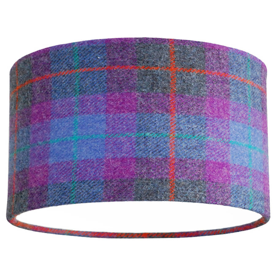 Purple Check Harris Tweed Lampshade By Quirk | Notonthehighstreetcom