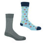Peace Light Blue And Recycled Ribbed Blue Men's Socks, thumbnail 1 of 6