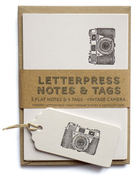 Retro Camera Letterpress Note Cards And Tags, 4 of 4