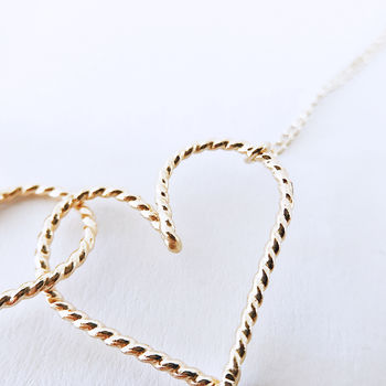 Hearts Linked Twisted 14k Gold Filled Necklace, 3 of 5