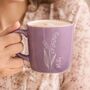Personalised Birth Flower Stoneware Mug, thumbnail 1 of 11