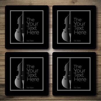Personalised Bar Runner And Coasters Bass Note, 3 of 7